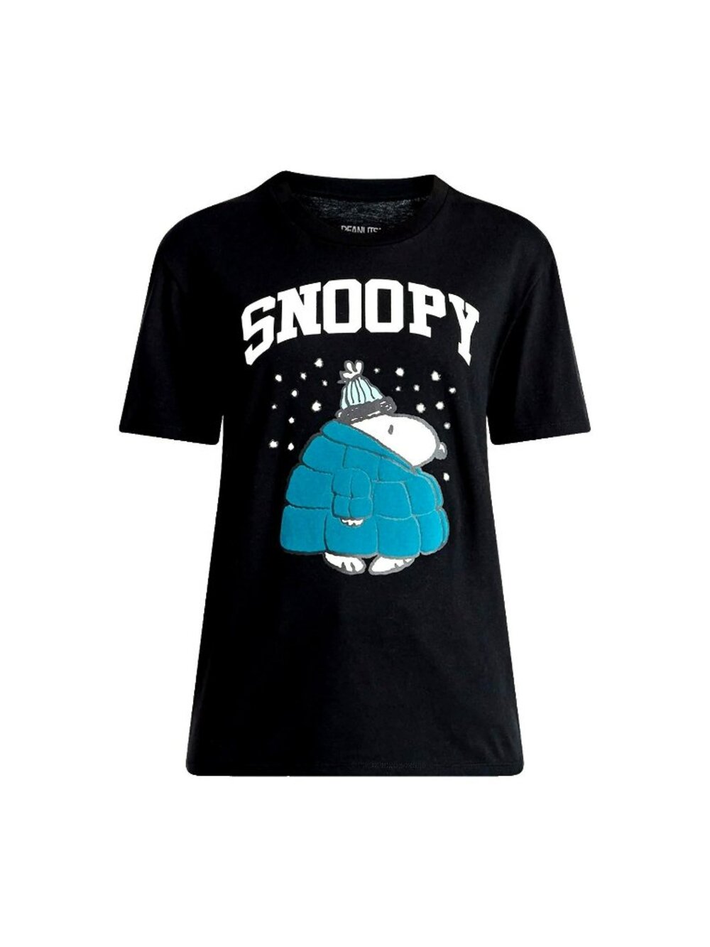 Peanuts Snoopy Puffer Coat Winter Womens XL T Shirt Black
